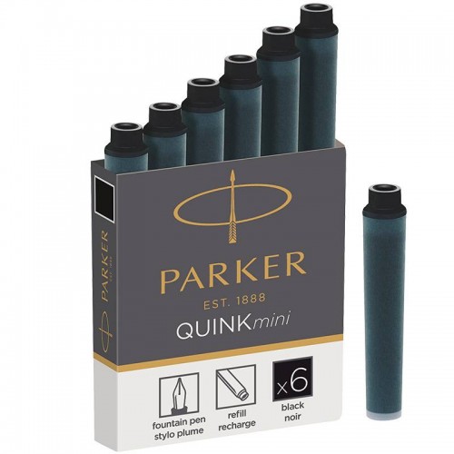 Черные мини картриджи Parker (Паркер) Quink Mini Cartridges Black 6 шт в Челябинске
