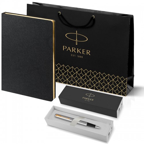 Набор Parker Jotter Stainless Steel GT из перьевой ручки и черного ежедневника недатированного в Челябинске