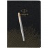 Набор Parker Jotter Stainless Steel GT из перьевой ручки и ежедневника недатированного черного цвета в Челябинске