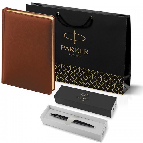 Набор Parker Jotter XL SE20 Monochrome Black из шариковой ручки и ежедневника коричневого цвета в Челябинске