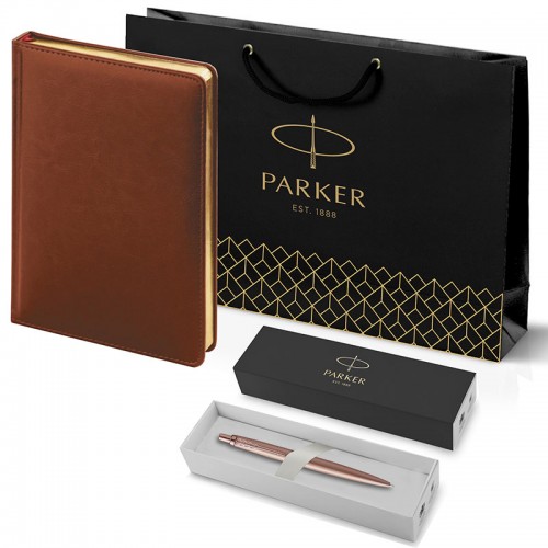 Набор Parker Jotter XL SE20 Monochrome Rose Gold из шариковой ручки и ежедневника коричневого цвета в Челябинске