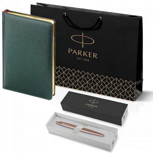 Набор Parker Jotter XL SE20 Monochrome Rose Gold из шариковой ручки и ежедневника зеленого цвета в Челябинске