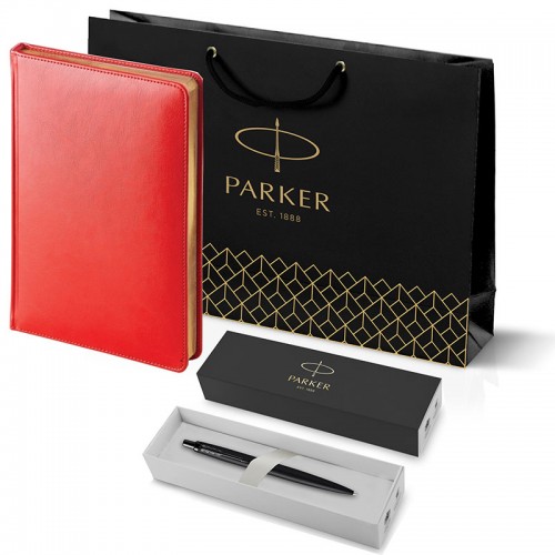 Набор Parker Jotter XL SE20 Monochrome Black из шариковой ручки и ежедневника красного цвета в Челябинске
