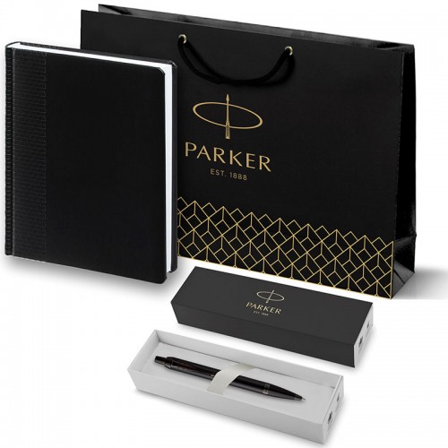 Набор Parker IM Achromatic Matte Black BT из шариковой ручки и ежедневника черного цвета в Челябинске