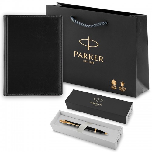 Набор Parker IM Metal Black GT из шариковой ручки и ежедневника недатированного черного цвета в Челябинске