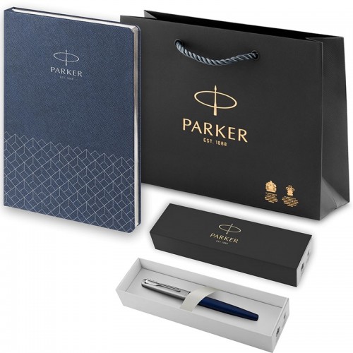 Набор Parker Jotter Royal Blue CT из перьевой ручки и ежедневника недатированного синего цвета в Челябинске