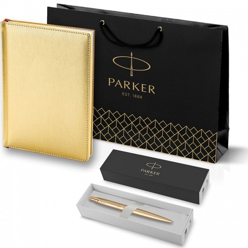 Набор Parker Jotter XL SE20 Monochrome Gold из шариковой ручки и ежедневника золотого цвета в Челябинске